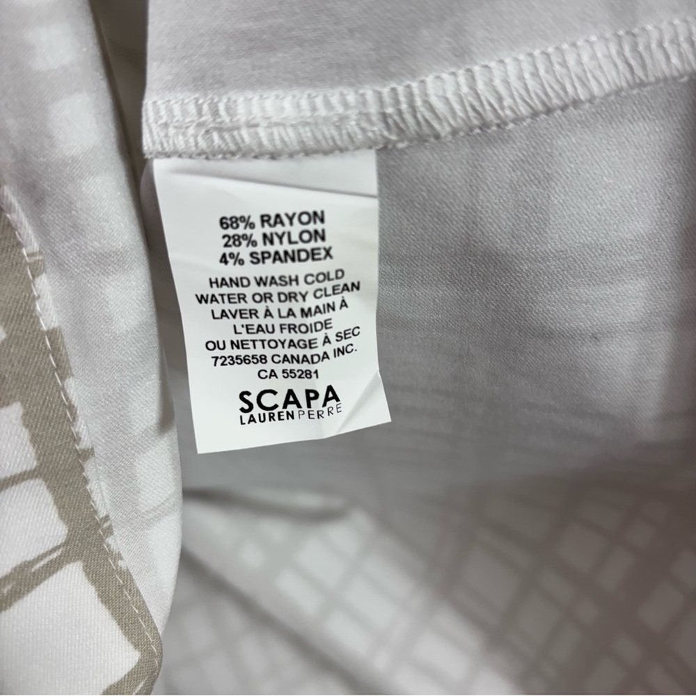 Scapa Lauren Perre White Tan Shift Dress Small NWT - Picture 5 of 5
